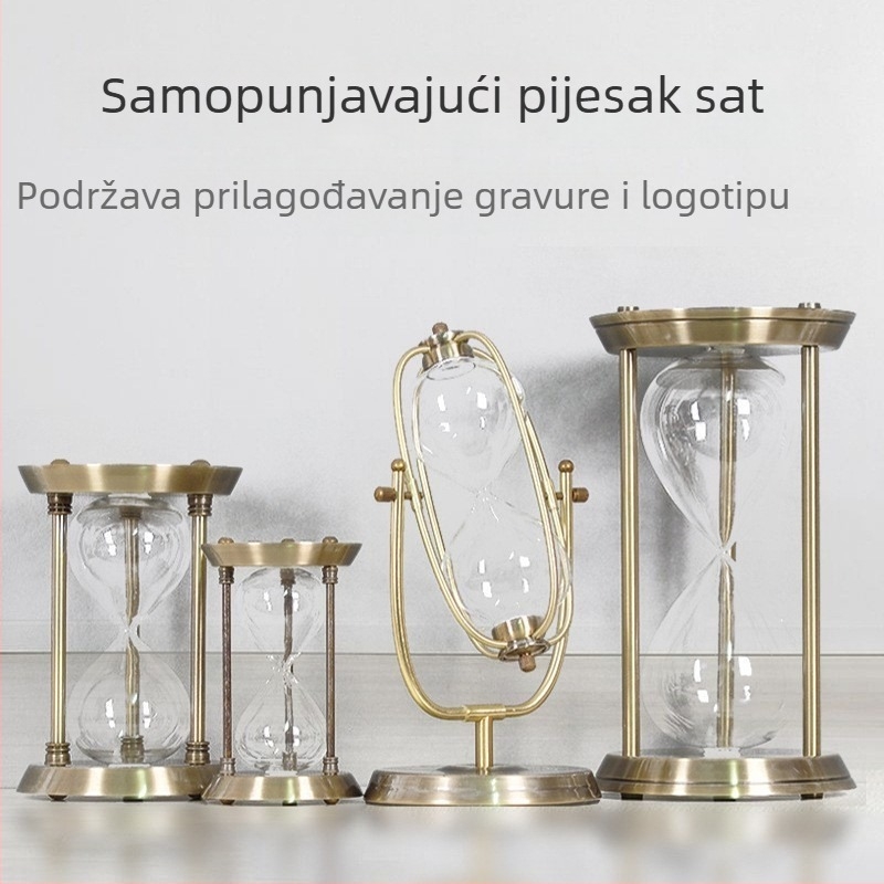 YIECGY Ukras s pješčanim satom od cinkove legure – lijevano, viseći ukras