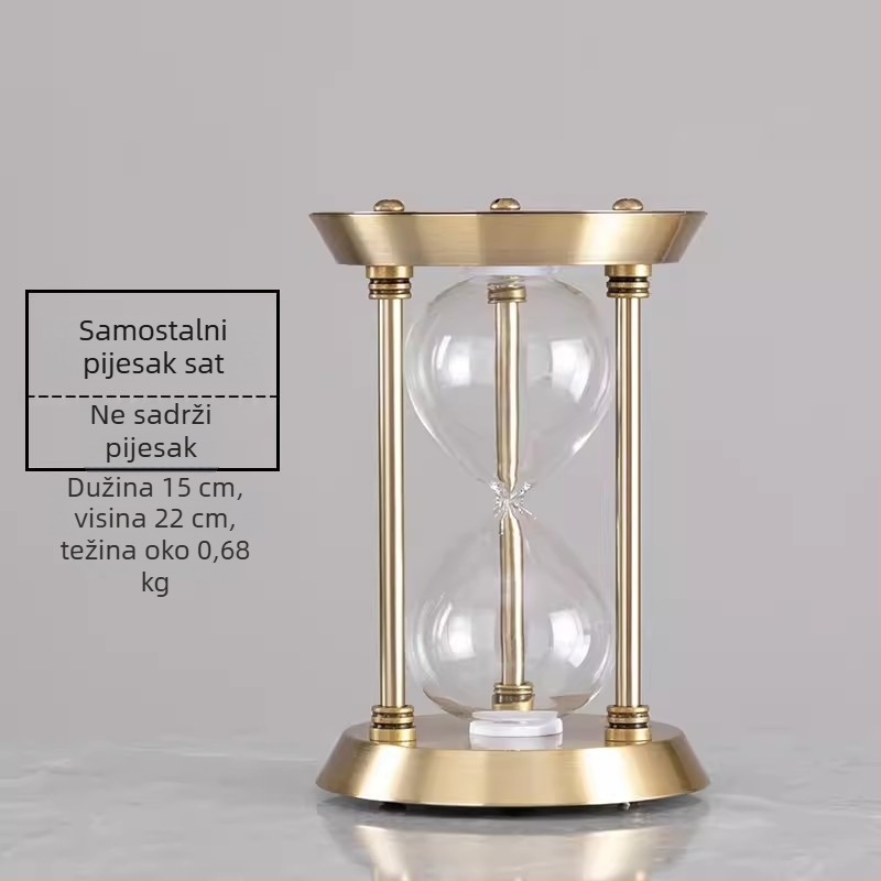 YIECGY Ukras s pješčanim satom od cinkove legure – lijevano, viseći ukras