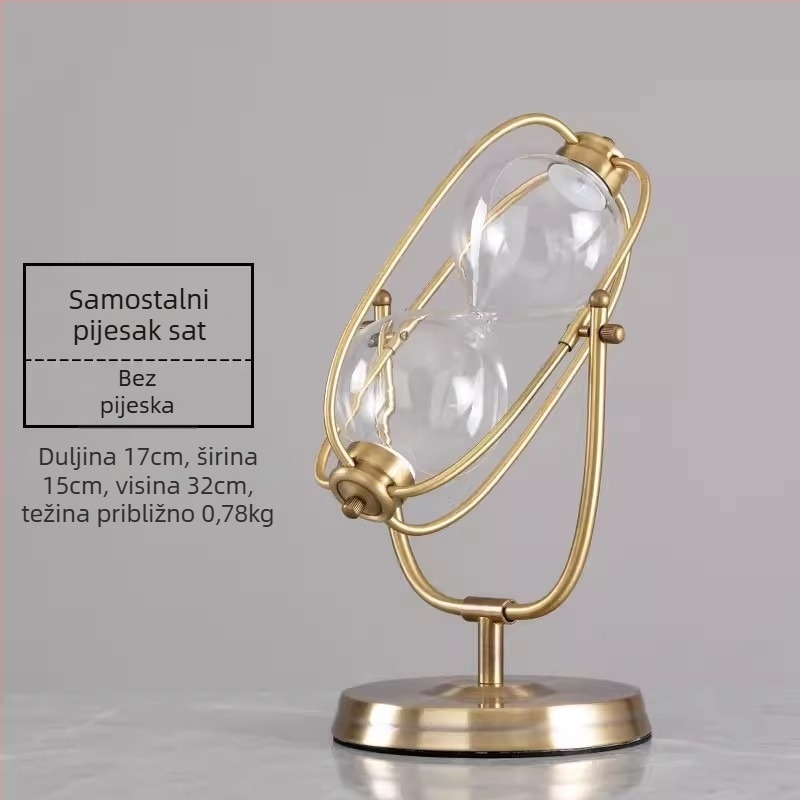 YIECGY Ukras s pješčanim satom od cinkove legure – lijevano, viseći ukras