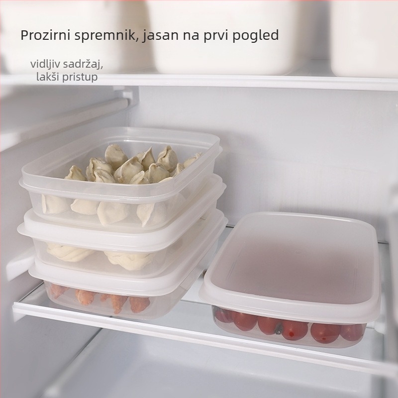 Kutija za zamrznute knedle s neprijanjajućim dnom, pogodna za mikrovalnu i zamrzavanje, zapečaćeni poklopac