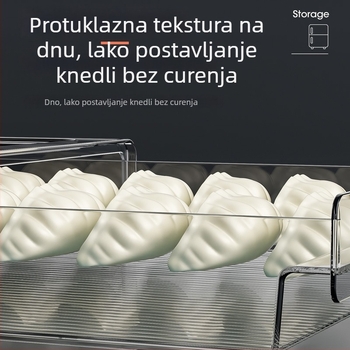 Kutija za knedle u ladici hladnjaka — prozirna, višeslojni organizator, PET materijal, pohrana