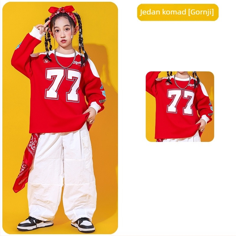 Dječji kostim za hip-hop nastupe, unisex, jesensko 2025 izdanje, 60% pamuk, za djecu iznad 8 godina (iznad 140 cm), na skladištu