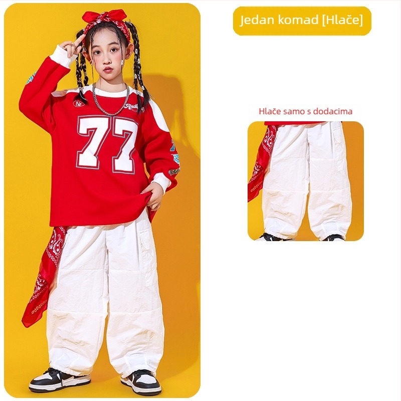 Dječji kostim za hip-hop nastupe, unisex, jesensko 2025 izdanje, 60% pamuk, za djecu iznad 8 godina (iznad 140 cm), na skladištu