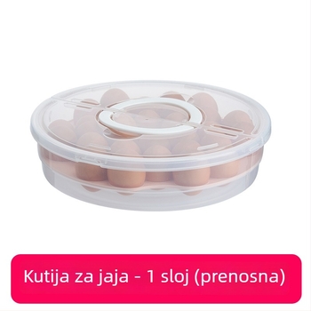 Ručna okrugla plastična kutija za hranu, dvodijelna, prijenosna, za dumplings, pizzu i jaja