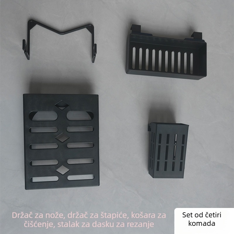 Kuhinjski zidni regaľ za sudoper, plastični, bez ugradnje, moderni minimalistički stil