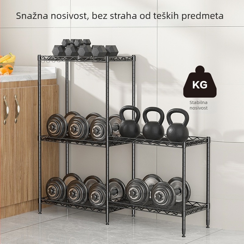 5-slojni podesivi kuhinjski stalak za pećnicu i mikrovalnu, od ugljičnog čelika, samostojeći, prenosiv