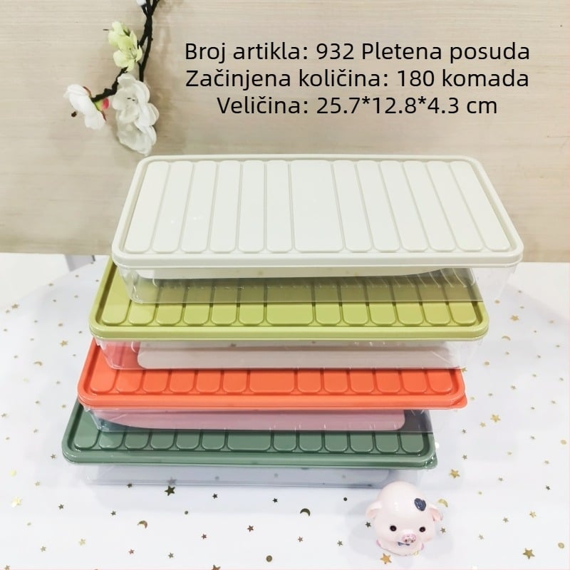 Plastična kutija za knedle s poklopcem – stohovatelna, kuhinjsko skladište za čuvanje svježine