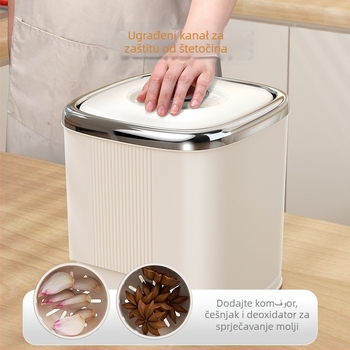Kutija za skladištenje riže – zapečaćena, otporna na vlagu i štetnike, plastika za hranu, s zapisom datuma
