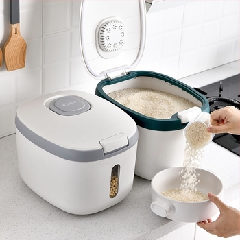Spremnik za rižu i brašno, otporan na vlagu, ABS plast, kapacitet 5–6 L, moderan minimalistički dizajn
