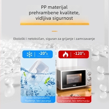 Bijela okrugla plastična posuda za hranu s čvrstim poklopcem, prehrambene kvalitete, prozirna, debeli PP, mikrovalna kompatibilna, kutija za ručak i skladištenje žitarica