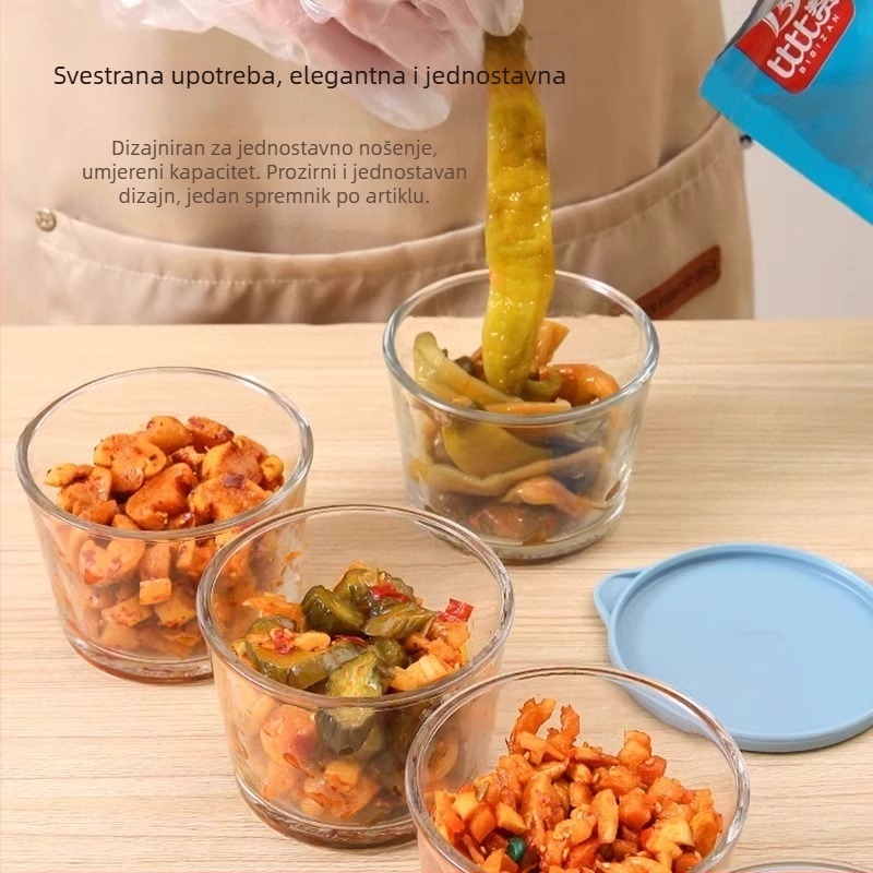 Staklena posuda za kiseli krastavci sa zatvaračem – mini, prehrambene klase