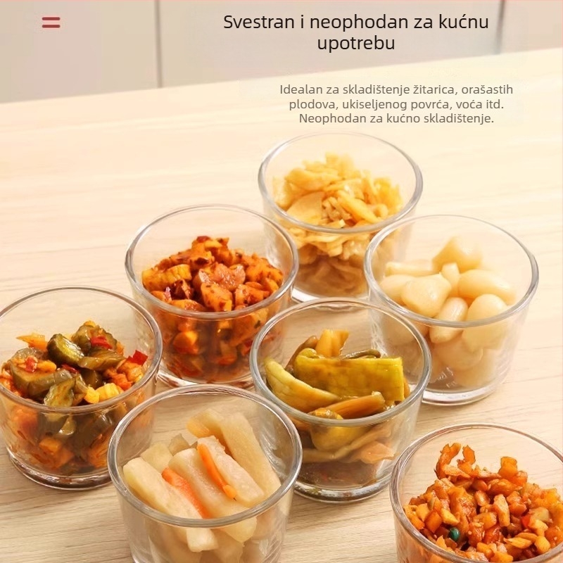 Staklena posuda za kiseli krastavci sa zatvaračem – mini, prehrambene klase