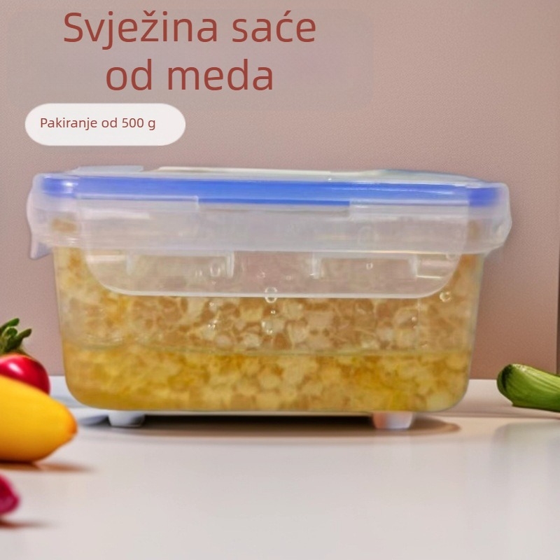 Plastična zatvorena kutija za med za pohranu, mikrovalno sigurna, kapacitet 301–500 ml, jednoslojna
