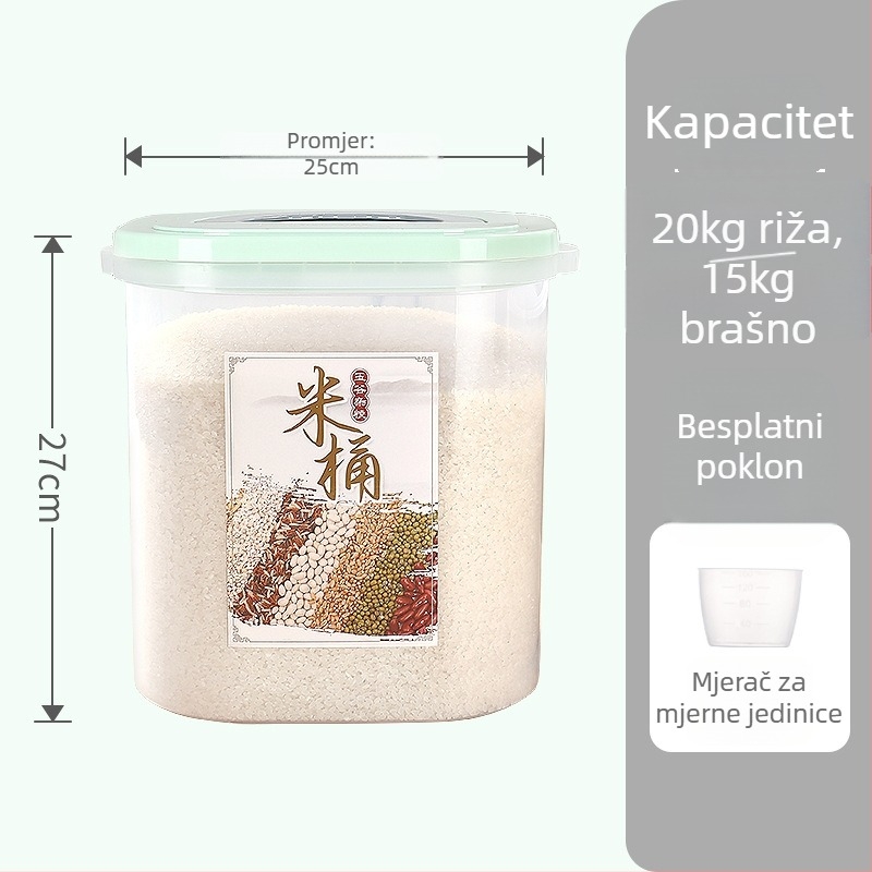 Kutija za rižu, otporna na vlagu, plastična, moderan minimalistički dizajn