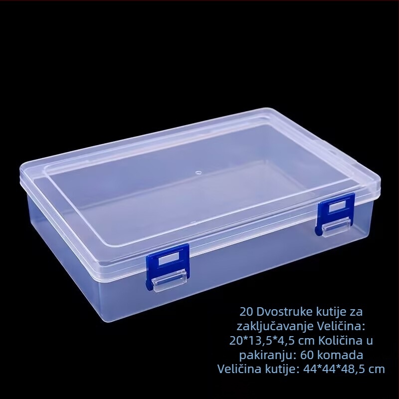 Držač za stolnu pohranu s dvostrukim zaključavanjem, PP plastika, kapacitet 1 L, set od 60 komada (Model 20)
