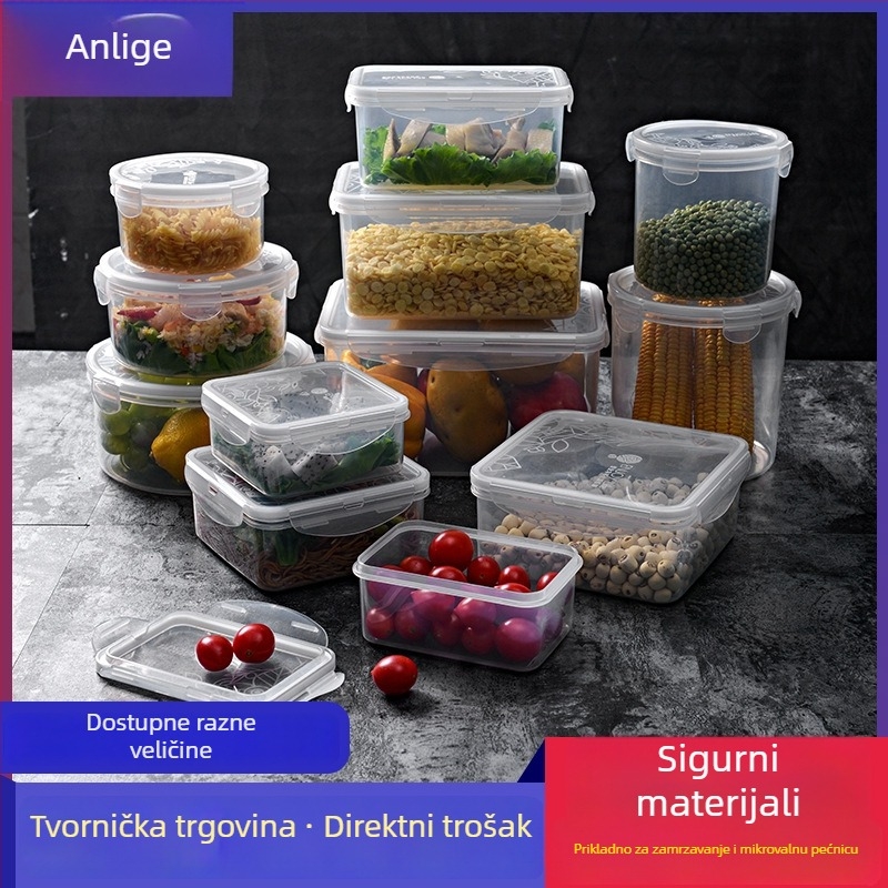 Krisper kutija – plastična, prozirna, zapečaćena, mikrovalna kompatibilna, 800–1000 ml