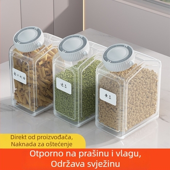 Kutija za pohranu hrane, kvadratna, plastična, nordijskog stila, kapacitet ispod 300 ml.