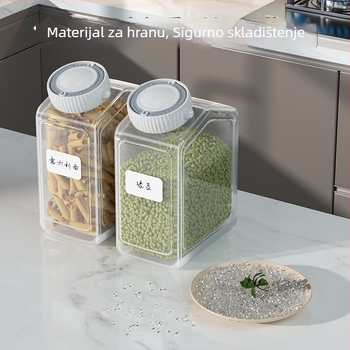 Kutija za pohranu hrane, kvadratna, plastična, nordijskog stila, kapacitet ispod 300 ml.