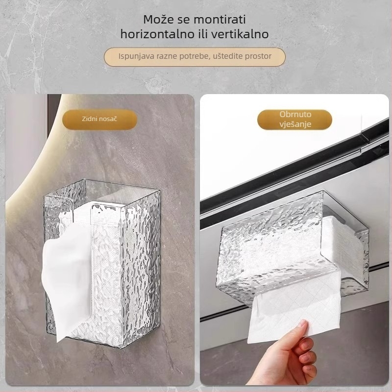 Kutija za papirnate maramice s uzorkom ledenog glečera, zidna, obrnuti dizajn, plastična, višenamjenska