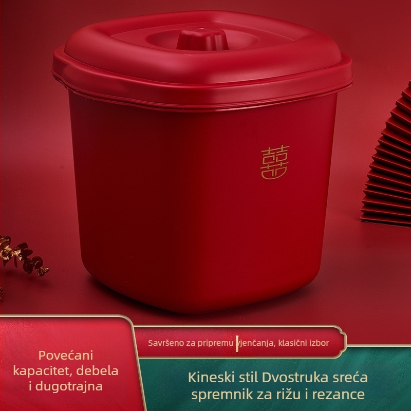 Kutija za skladištenje riže s preklopnim poklopcem, otporna na vlagu i štetočine, zatvaranje, praćenje datuma, PVC plastika, kapacitet ispod 4 L