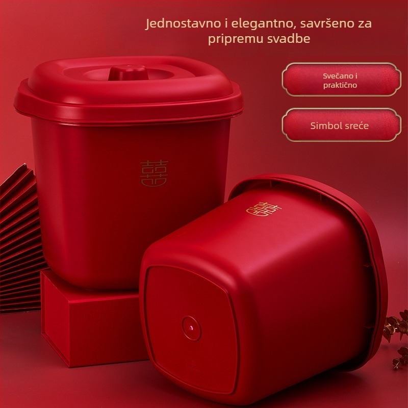 Kutija za skladištenje riže s preklopnim poklopcem, otporna na vlagu i štetočine, zatvaranje, praćenje datuma, PVC plastika, kapacitet ispod 4 L
