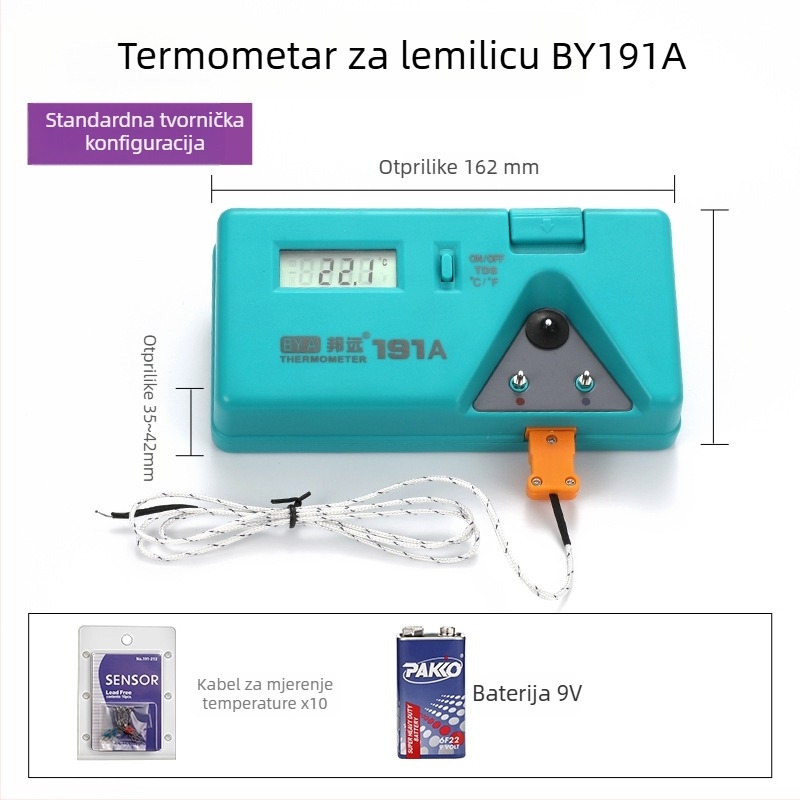 BY191A Tester temperature vrha lemilice, zavarivanje, višenamjenski termometar za cinkovu peć