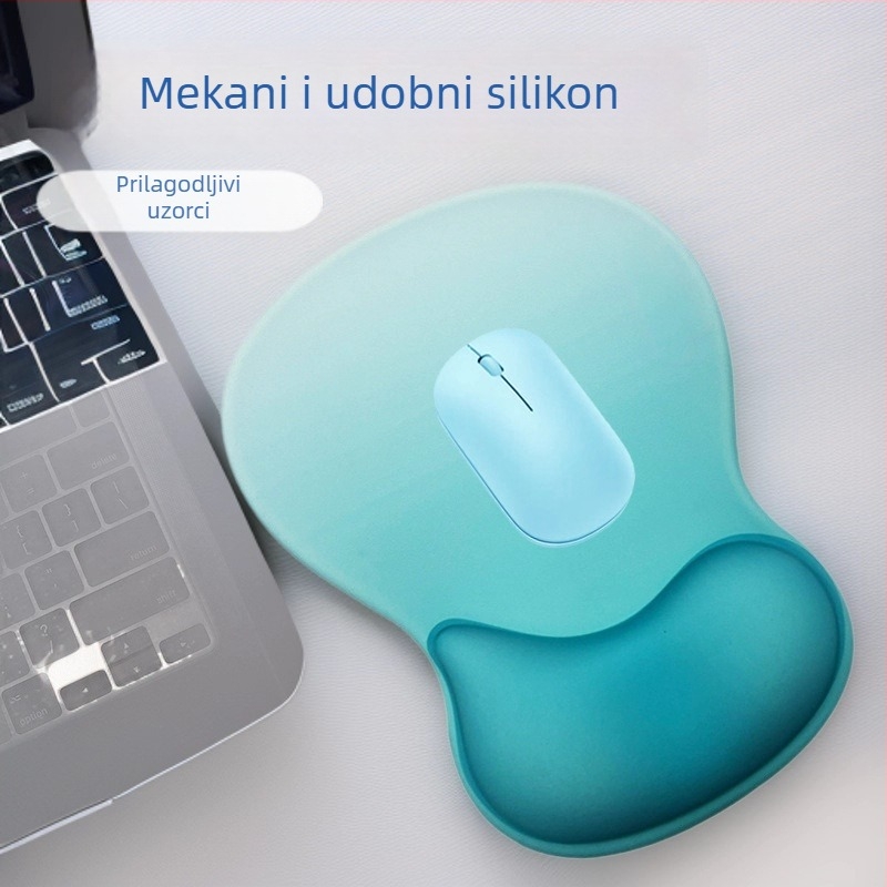 Silikonska podložnica za miš s naslonom za zglob, stil kap vode, jednostrani podlog za stol