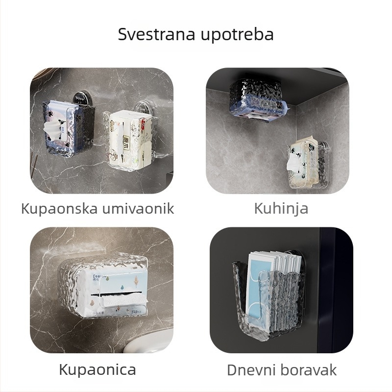 Zidna kutija za mokre maramice, plastična, model YQSJH2024A, paket od 48 komada, pogodna za kupaonicu, automobil i dnevni boravak