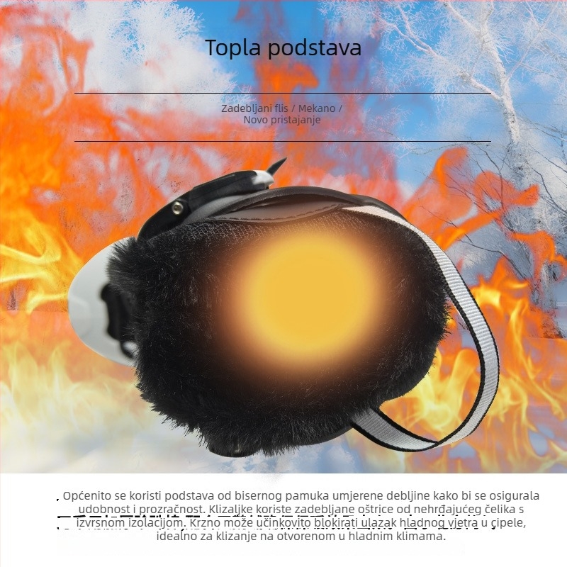 Ledene klizaljke s čvrstim kućištem, podesiva veličina, s toplom unutarnjom podstavom, za djecu i odrasle.
