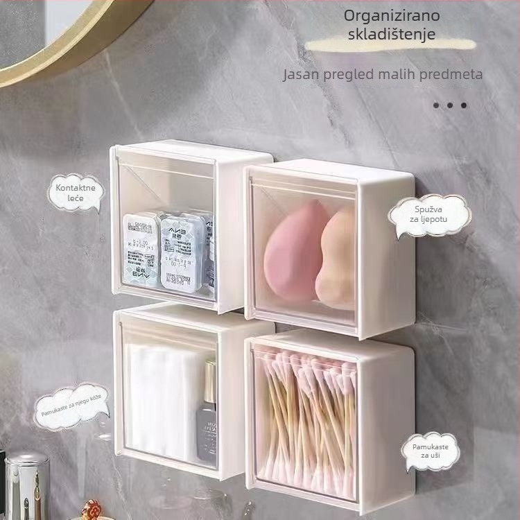 Zidna kutija za pohranu vate — Model Q01, Plastika, Funkcija pohrane, Japanski stil, Moguće ispisati logotip