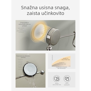 Zidni organizator s vakuumskim kukicama i redom kuka – bez instalacije, svijetli luksuzni stil, 2025 izdanje