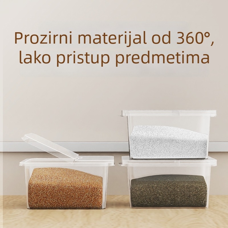 Kutija za skladištenje riže – otporna na insekte, PP plastika, 4–5 L, moderni minimalistički stil (Quansu)