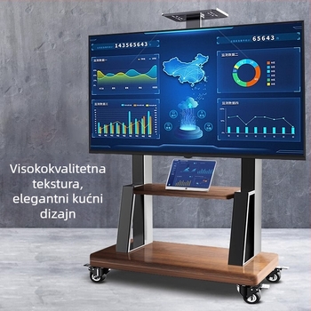 Mobilni podni stalak za televizor za ravne LCD zaslone, hladno valjani čelik, 10 kg, Značka Zhiercheng