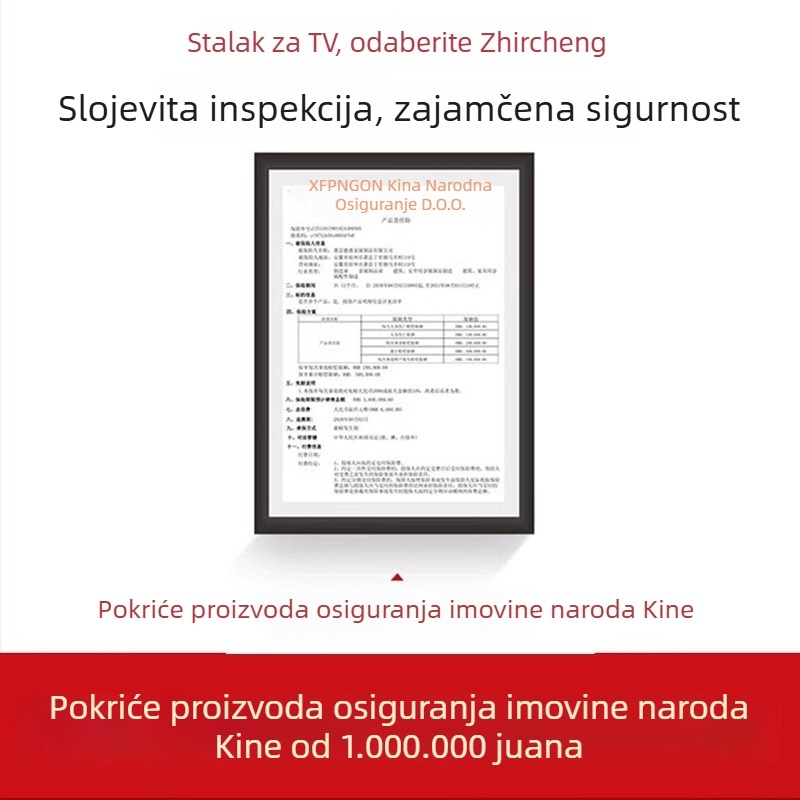 Mobilni podni stalak za televizor za ravne LCD zaslone, hladno valjani čelik, 10 kg, Značka Zhiercheng