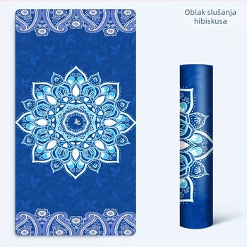 Joga podloga s geometrijskim uzorkom, poliesterska vlakna, debljina 7 mm, prilagodljiva, pogodna za fitness i njegu tijela