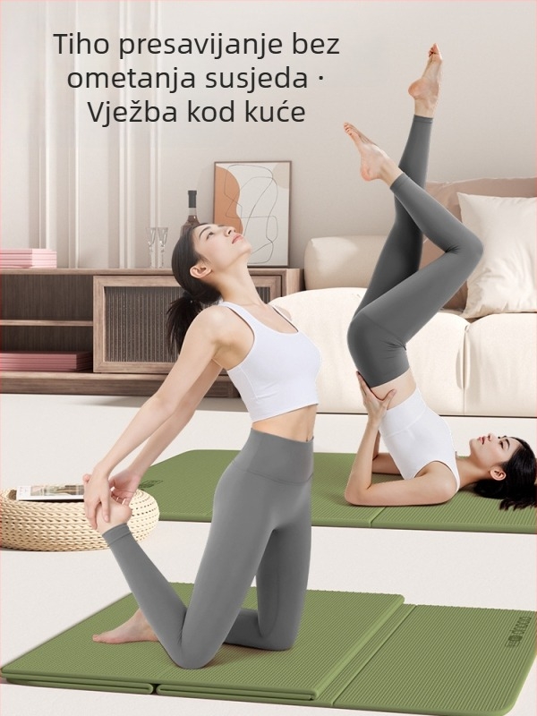 POE joga podloga, sklopiva, antibakterijska i protiv grinja, jednofarbni uzorak, debljina opcionalna