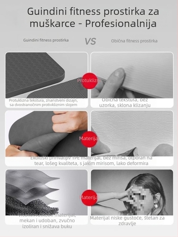 Joga prostirka od TPE/EVA, debljine 6–8 mm, linije za usmjeravanje poza
