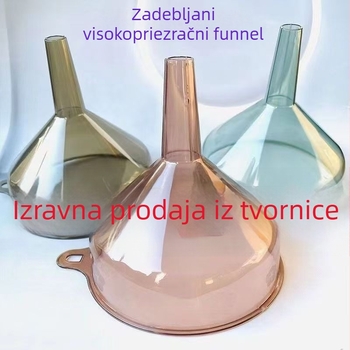 Plastični lijevak, velikog širokog otvora, proziran i debeo, za izljevanje tekućina u kuhinji