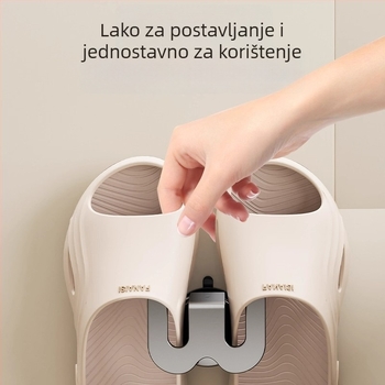 Držač papuča za kupaonicu sa vakuumskim pričvršćivanjem – bez bušenja, Space Aluminum + ABS, 1 etaža, moderan minimalistički stil