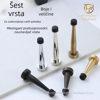 Mesing gornji stopper za vrata, gumeni limiter, zidni montažni, bez bušenja
