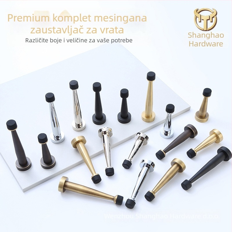 Mesing gornji stopper za vrata, gumeni limiter, zidni montažni, bez bušenja