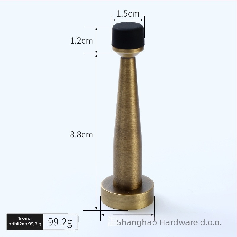 Mesing gornji stopper za vrata, gumeni limiter, zidni montažni, bez bušenja