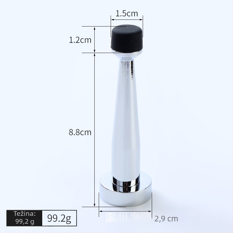 Mesing gornji stopper za vrata, gumeni limiter, zidni montažni, bez bušenja