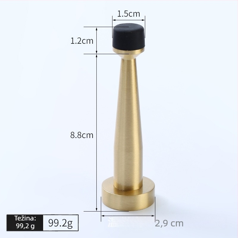 Mesing gornji stopper za vrata, gumeni limiter, zidni montažni, bez bušenja