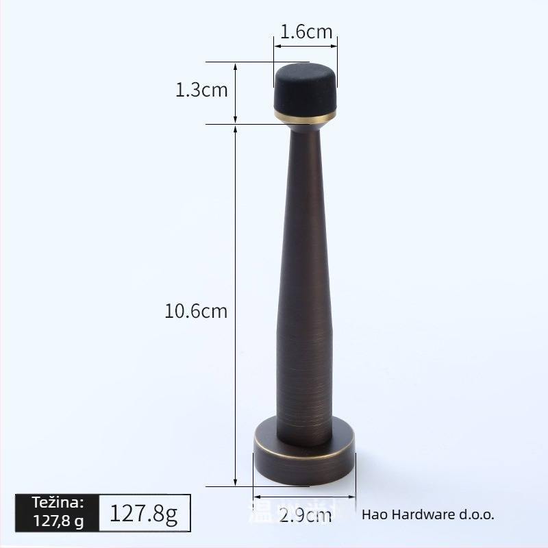 Mesing gornji stopper za vrata, gumeni limiter, zidni montažni, bez bušenja