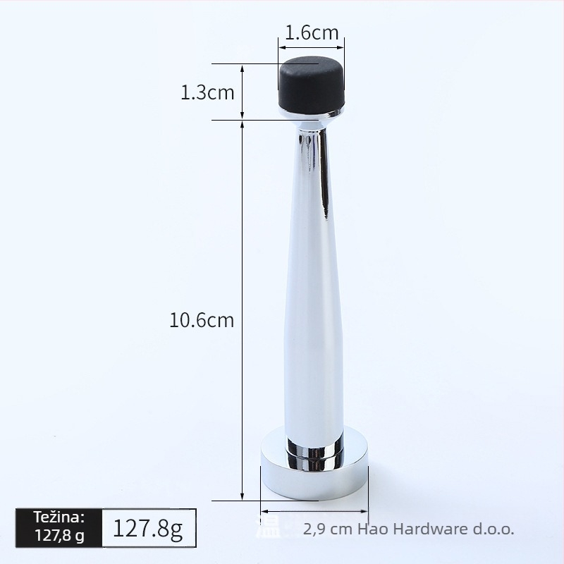 Mesing gornji stopper za vrata, gumeni limiter, zidni montažni, bez bušenja