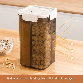 Kutija za čuvanje hrane – kvadratni plastični spremnik, 4,1–5 L, otporan na vlagu i štetočine, moderni minimalistički stil