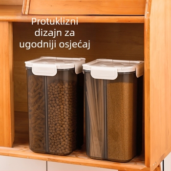 Kutija za čuvanje hrane – kvadratni plastični spremnik, 4,1–5 L, otporan na vlagu i štetočine, moderni minimalistički stil