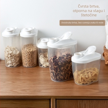 Spremnik za skladištenje žitarica i grahorica – prehrambeni PP, proziran, zapremina 1–2 L, nepravilnog oblika, porijeklo Yiwu