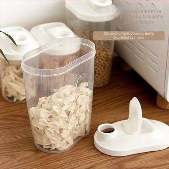 Spremnik za skladištenje žitarica i grahorica – prehrambeni PP, proziran, zapremina 1–2 L, nepravilnog oblika, porijeklo Yiwu